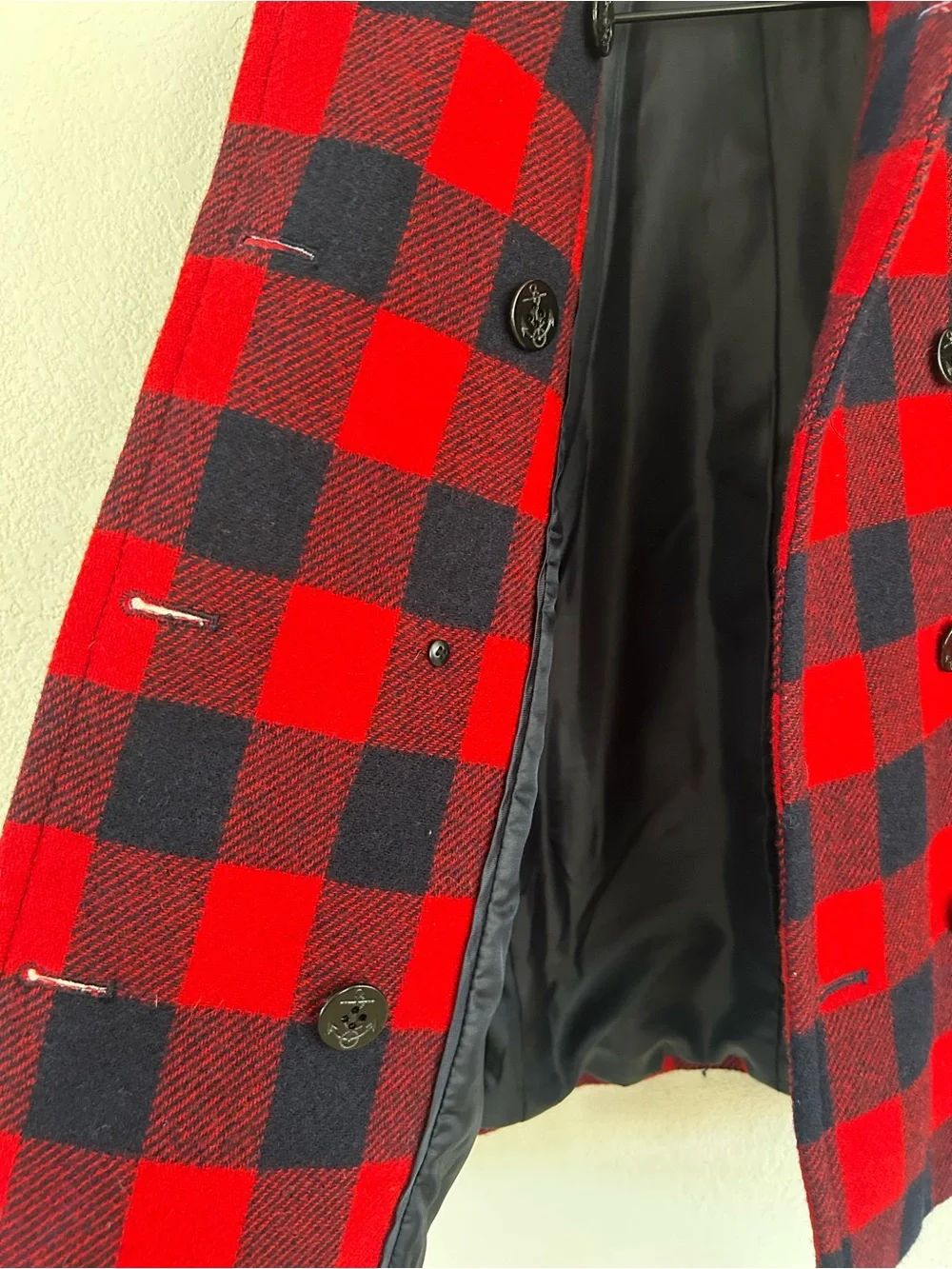 J. Crew Red and Black Buffalo Plaid Coat